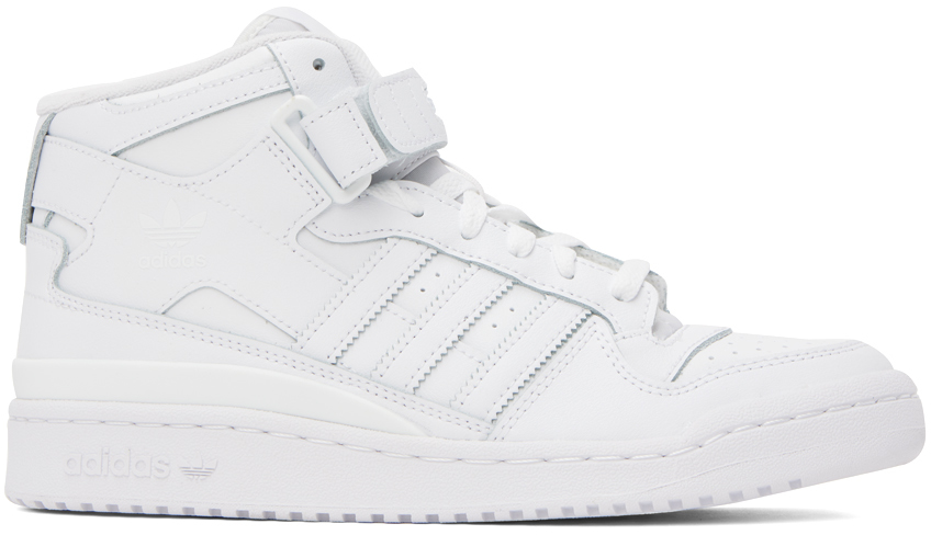 Adidas Originals White Forum Sneakers In Ftwr White/ftwr Whit