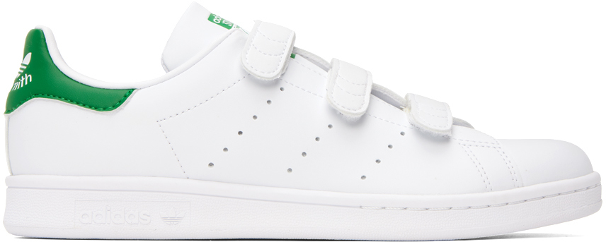 Adidas Originals White & Green Stan Smith Sneakers In Ftwr White/ftwr Whit