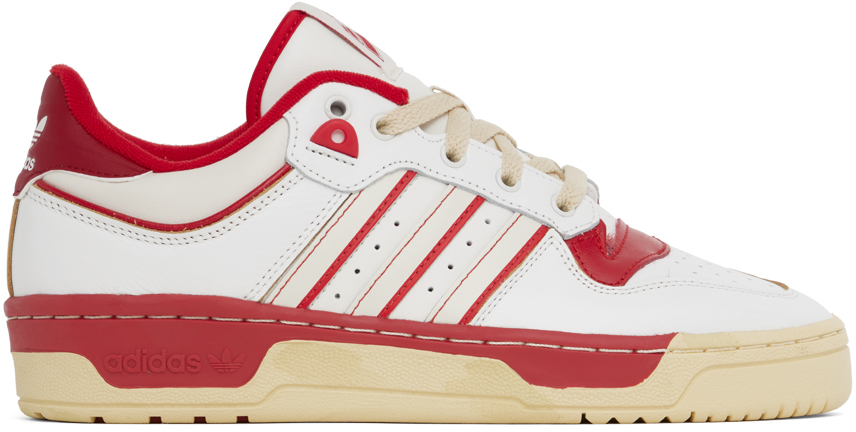 Shop Adidas Originals White & Red Rivalry Low 86 Sneakers In Ftwr White/better Sc