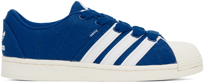 Shop Adidas Originals Blue Superstar Supermodified Sneakers In Ftwr White/ftwr Whit