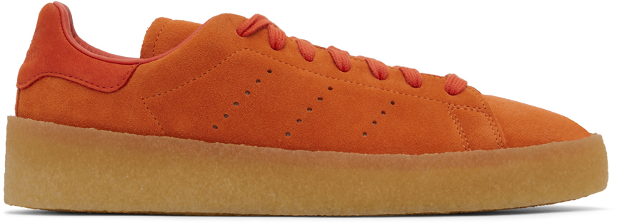 Adidas Originals Orange Stan Smith Crepe Trainers In Craft Orange/prelove