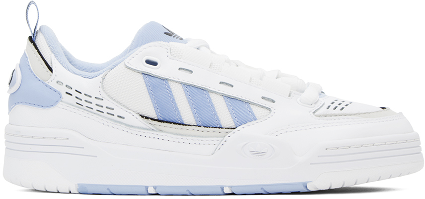 White & Blue Adi2000 Sneakers by adidas Originals on Sale
