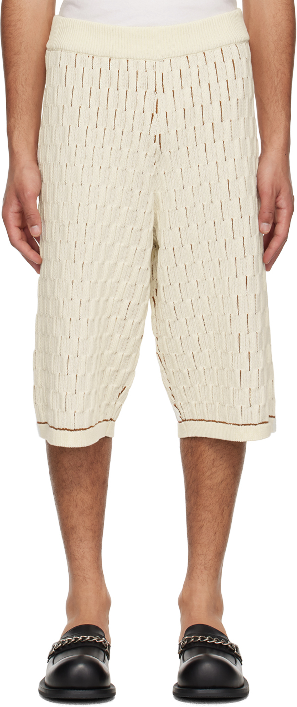 Wales Bonner Calf-length Knitted Shorts In Ivory