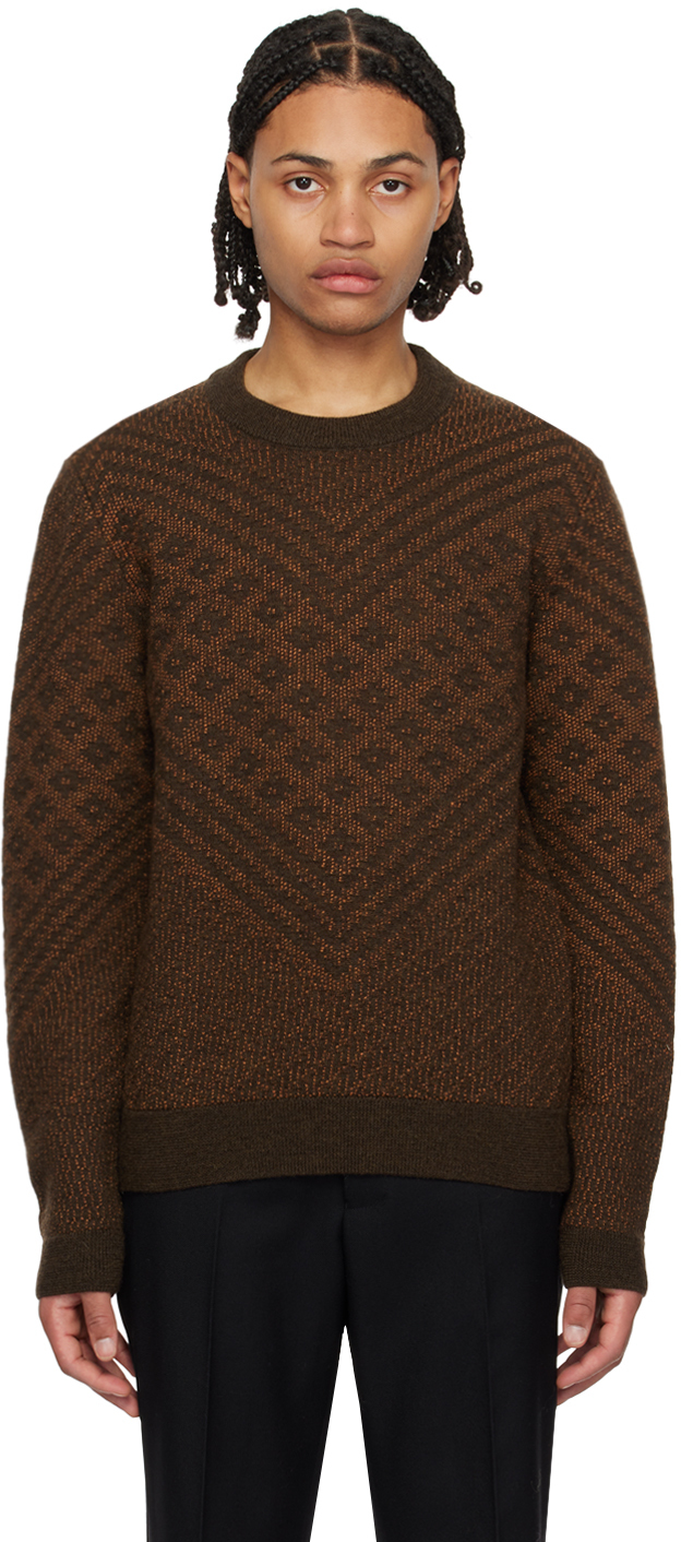 Wales Bonner Henri Sweater In Brown