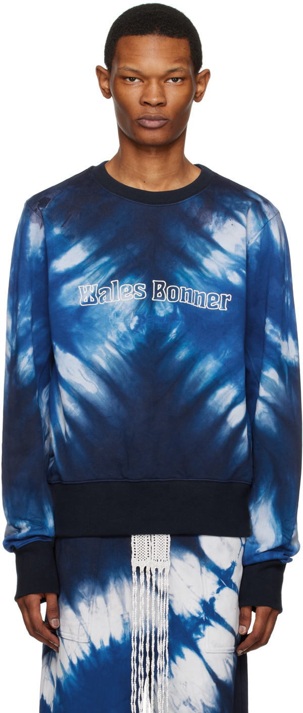 Wales Bonner Blue Tie-dye Sweatshirt In 22722977 Blue Multi