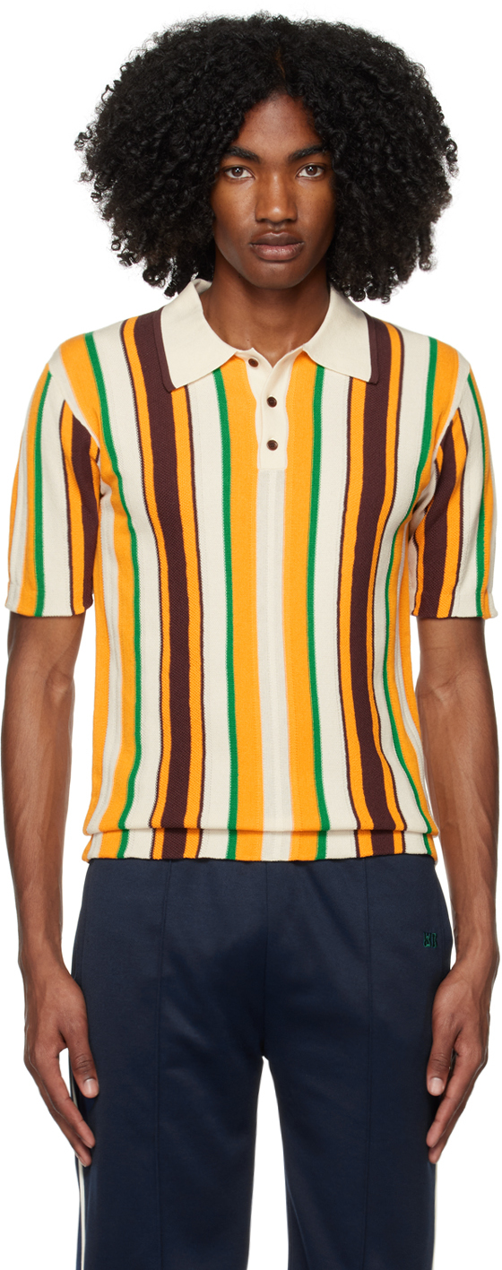 Wales Bonner Optimist Striped Cotton Polo Shirt In Multicolour