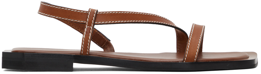 Ghanese Leather Sandals In Tan