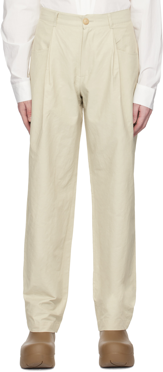 HGBB STUDIO: Beige Seal Trousers | SSENSE UK