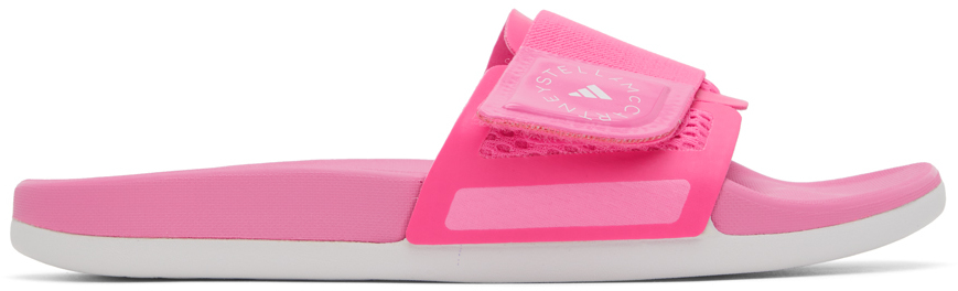 Adidas By Stella Mccartney Asmc Logo Slide Sandals In Fuchsia
