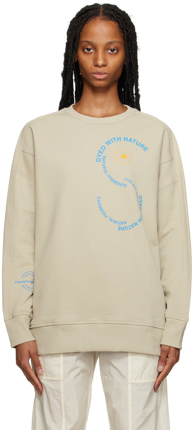 Adidas By Stella Mccartney Printed Organic Cotton-jersey Sweatshirt In Green