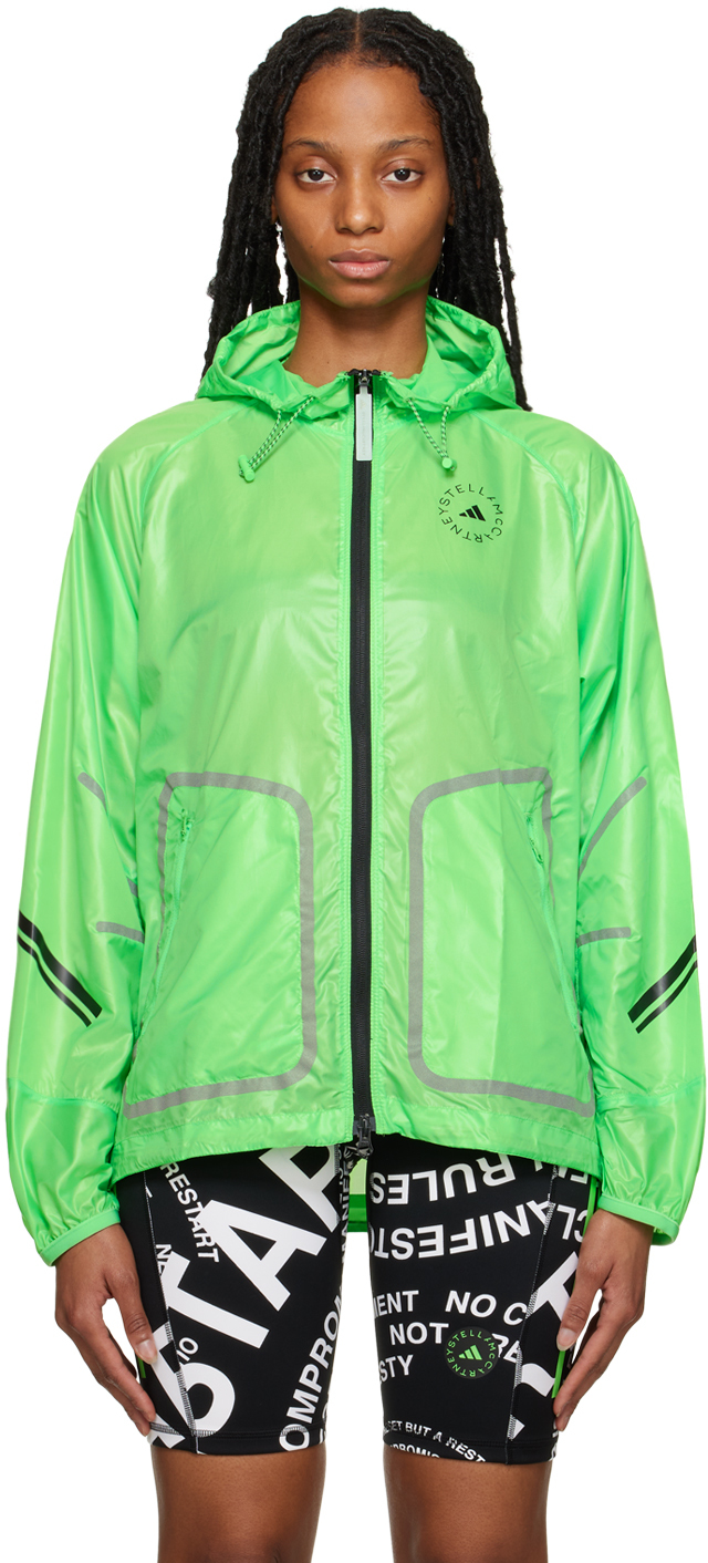 Adidas By Stella Mccartney Truepace Running Jacket In Semi Flash Green