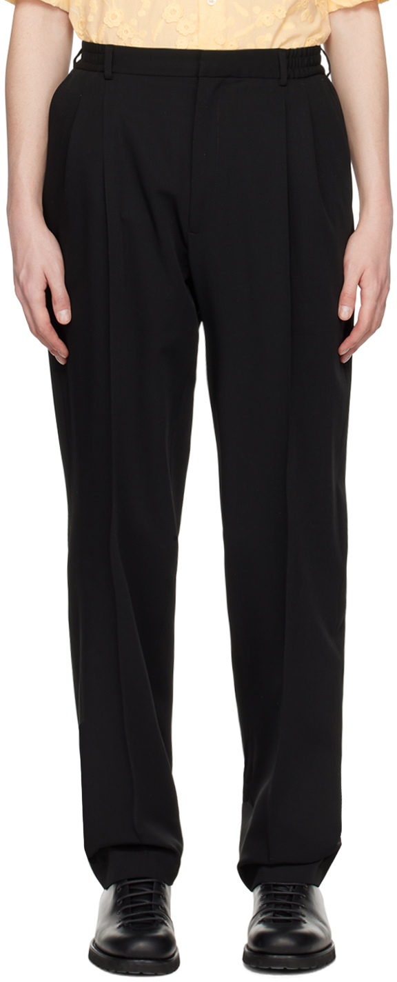 CMMN SWDN: Black Jez Trousers | SSENSE