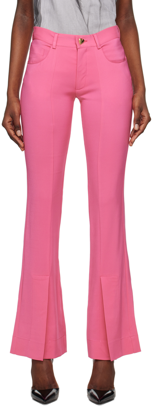 Shop Marco Rambaldi Pink Vented Trousers In 14 Fucsia