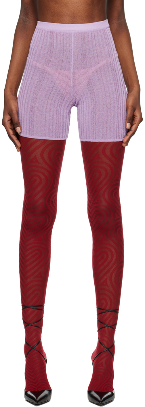 【関税込み】Marco Rambaldi ピンク Heart ミニスカート Marco Rambaldi Heart Jacquard Knitwear Mini Skirt - Fuchsia