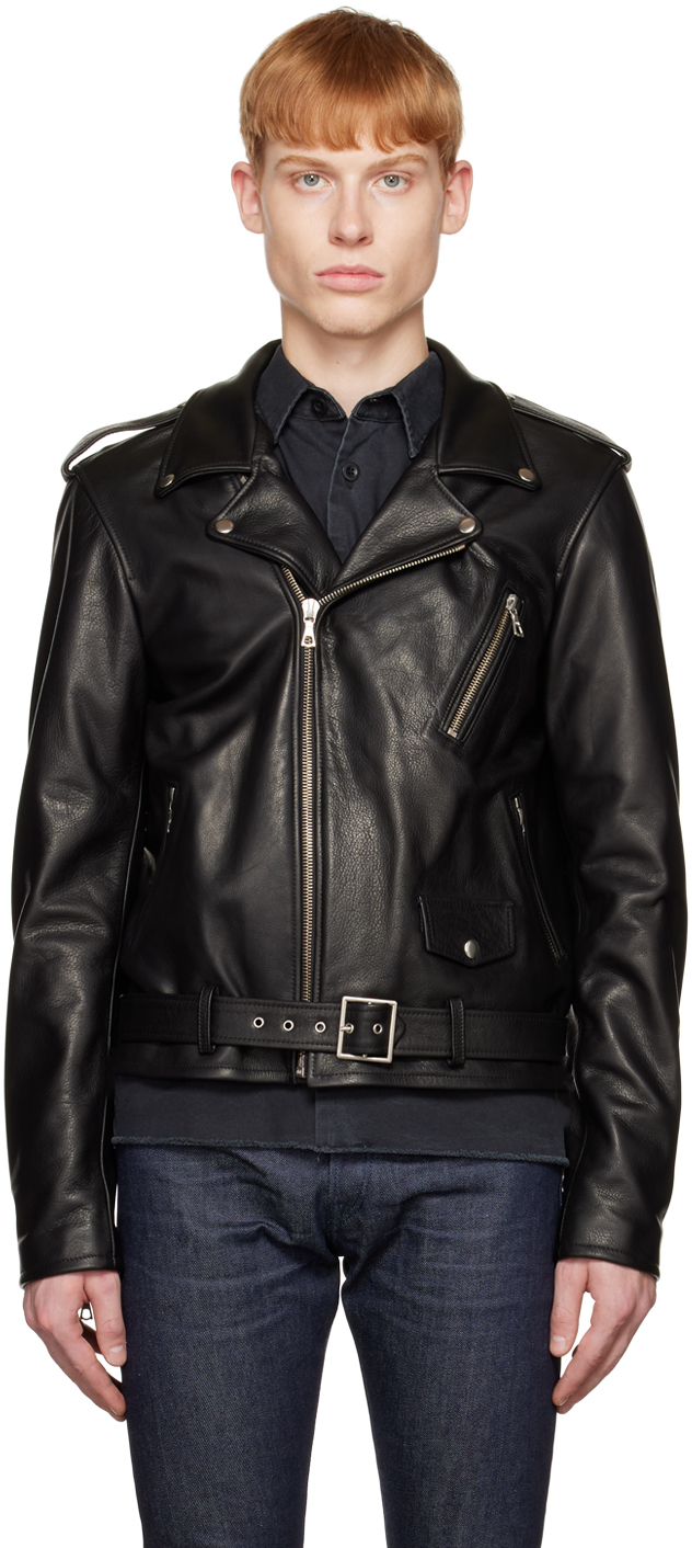 John Elliott Black Moto Leather Jacket