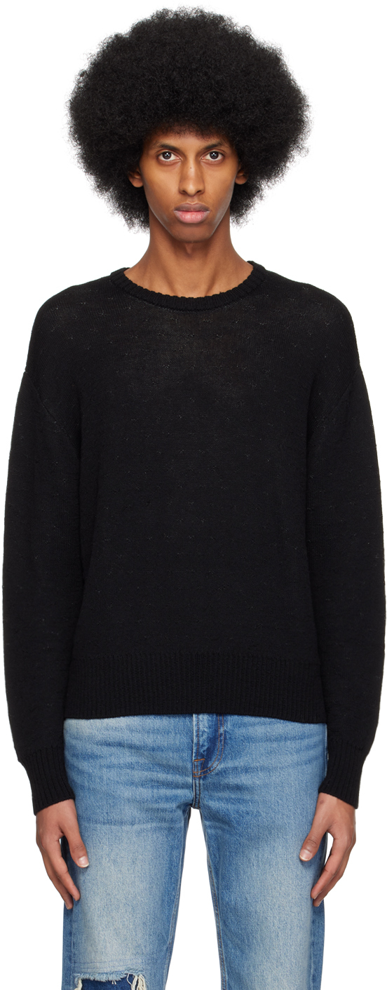 John Elliott Black High Twist Sweater In Black X Grey