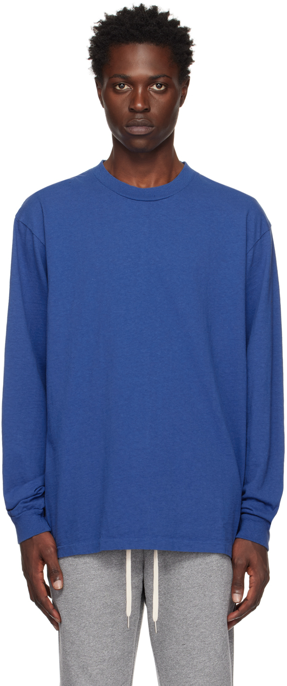 John Elliott Blue University Long Sleeve T-Shirt