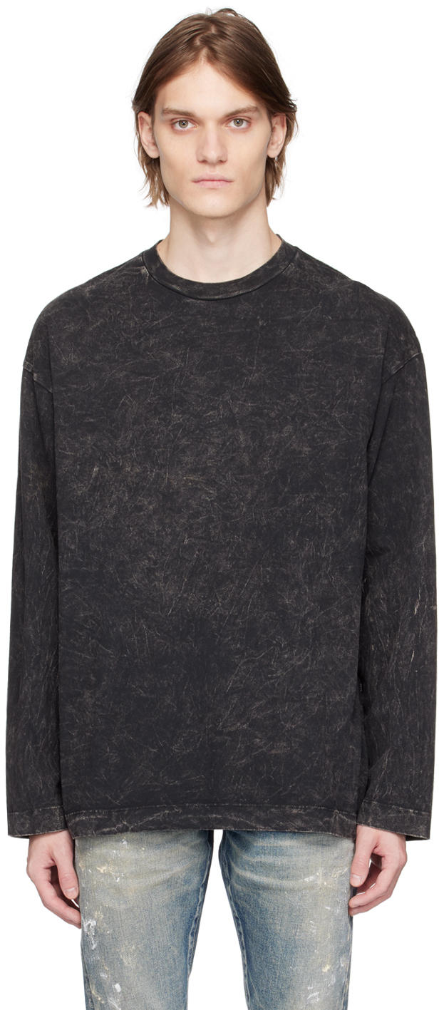 John Elliott: Black Mineral Wash Long Sleeve T-Shirt | SSENSE Canada