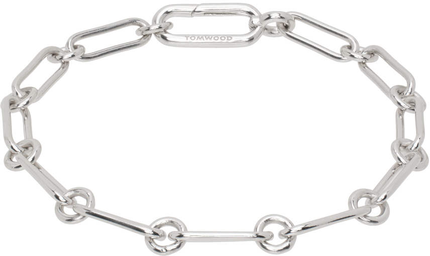 Tom Wood Silver Large Cable Chain Bracelet | ModeSens