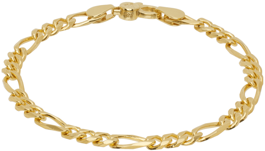 Tom Wood Gold Figaro Thick Bracelet In 9k Gold