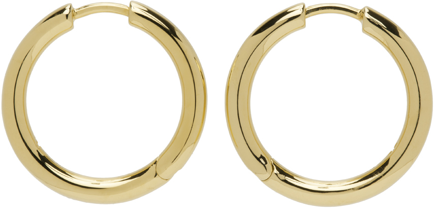 Gold Classic Medium Hoop Earrings by Tom Wood on Sale