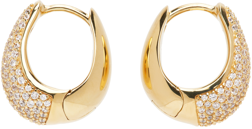 Tom Wood Gold Small Ice Hoop Earrings In 9k Gold | ModeSens
