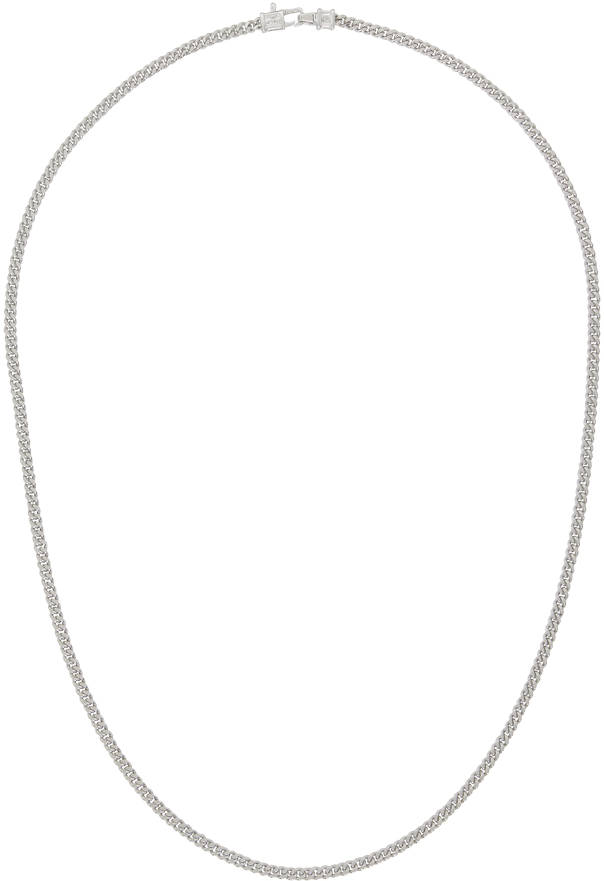 Tom Wood Silver Medium Curb Chain Necklace In 925 Sterling Silver