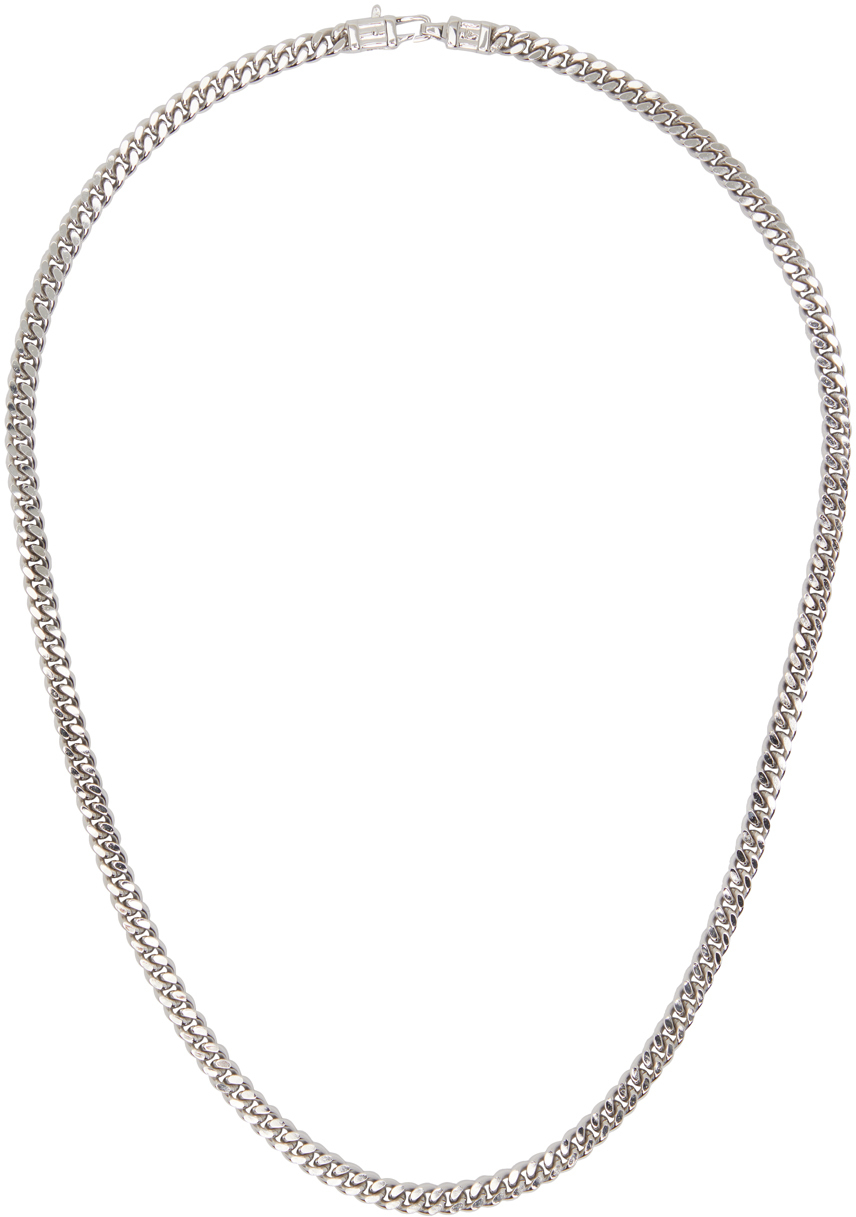 Silver Curb Chain L Necklace by Tom Wood on Sale