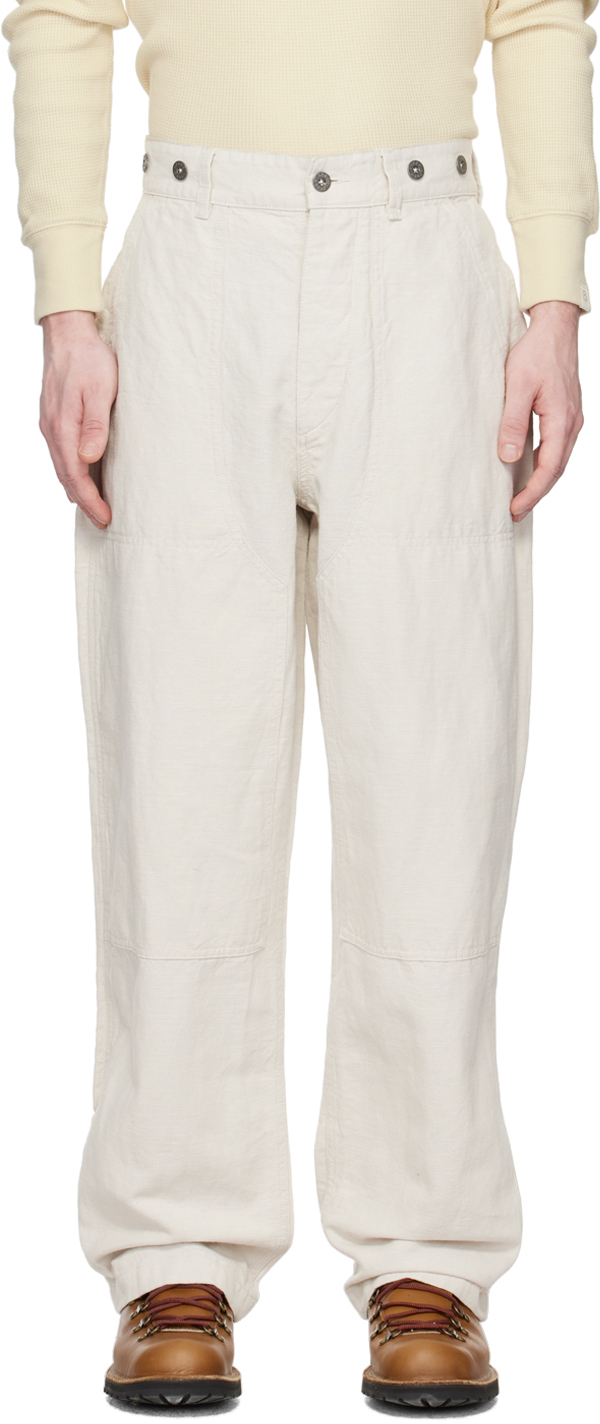 Nigel Cabourn Off-white Carpenter Trousers In Off White