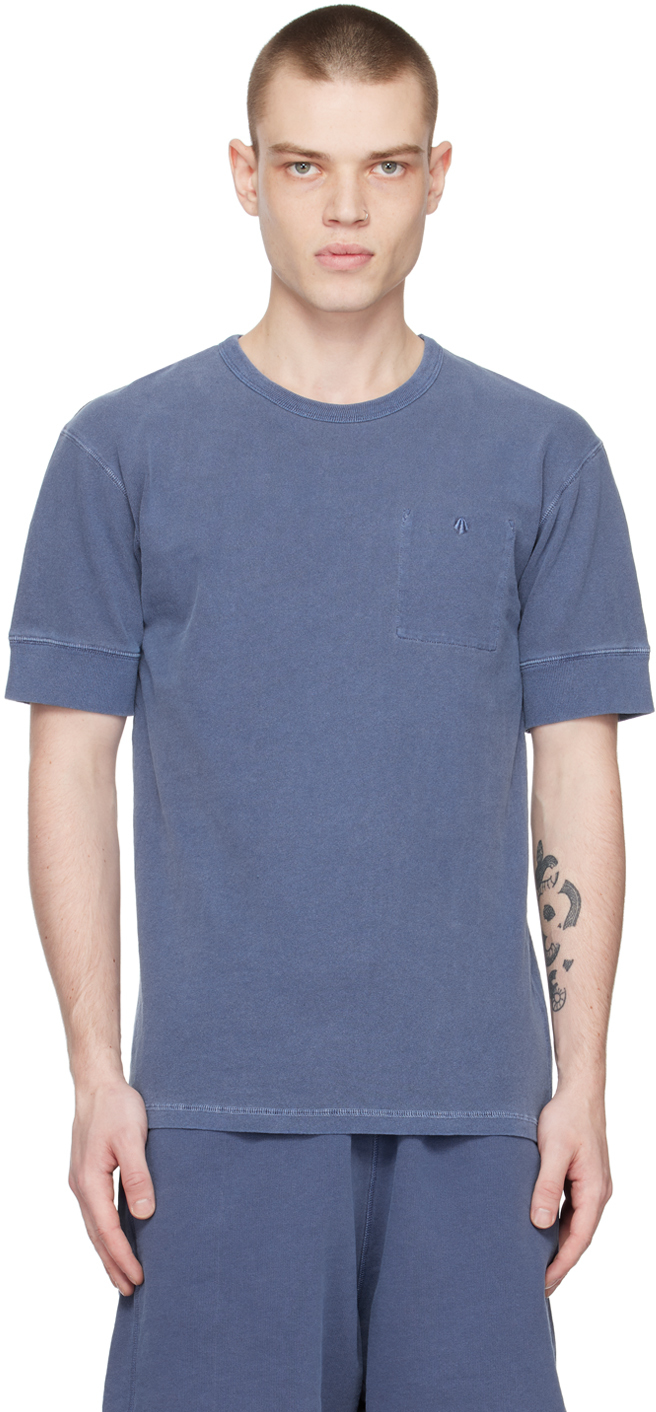 Nigel Cabourn Blue Military T-shirt In Denim