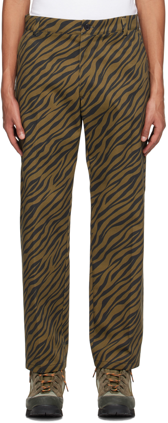 Noon Goons Green & Black Club Trousers In Military Tiger