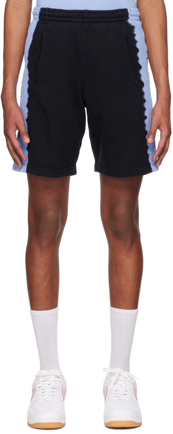 Noon Goons Ssense Exclusive Black Tie Dyed Shorts In Black/baby Blue