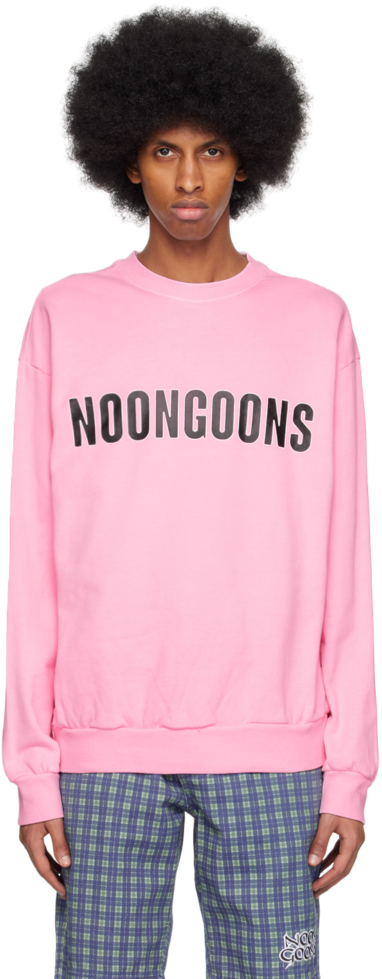 Pink Spellout Sweatshirt by Noon Goons on Sale