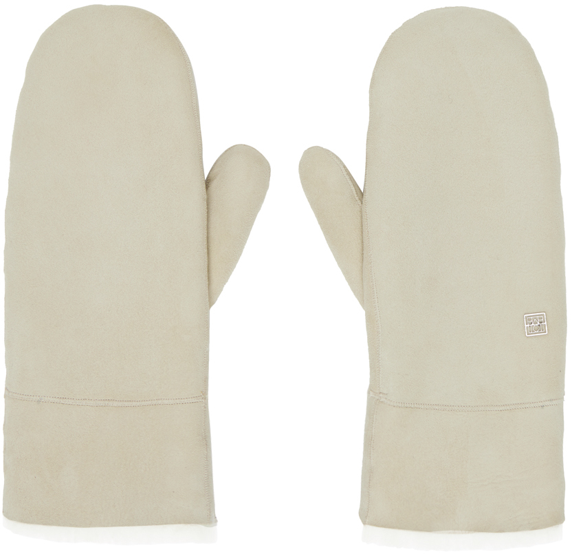 Totême White Hardware Gloves In 184 Macadamia