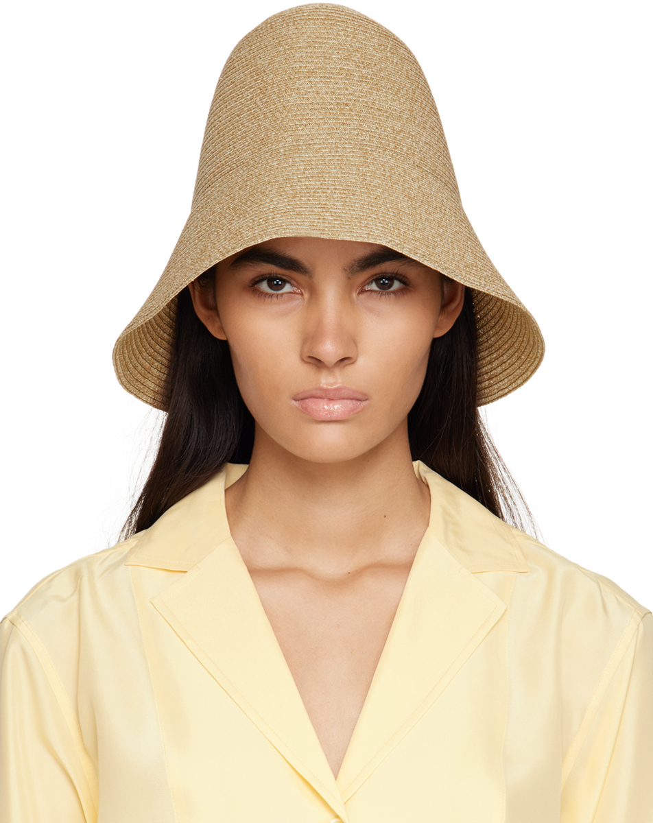 Totême: Tan Paper Straw Beach Hat | SSENSE UK