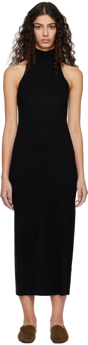 Black Turtleneck Midi Dress by TOTEME on Sale