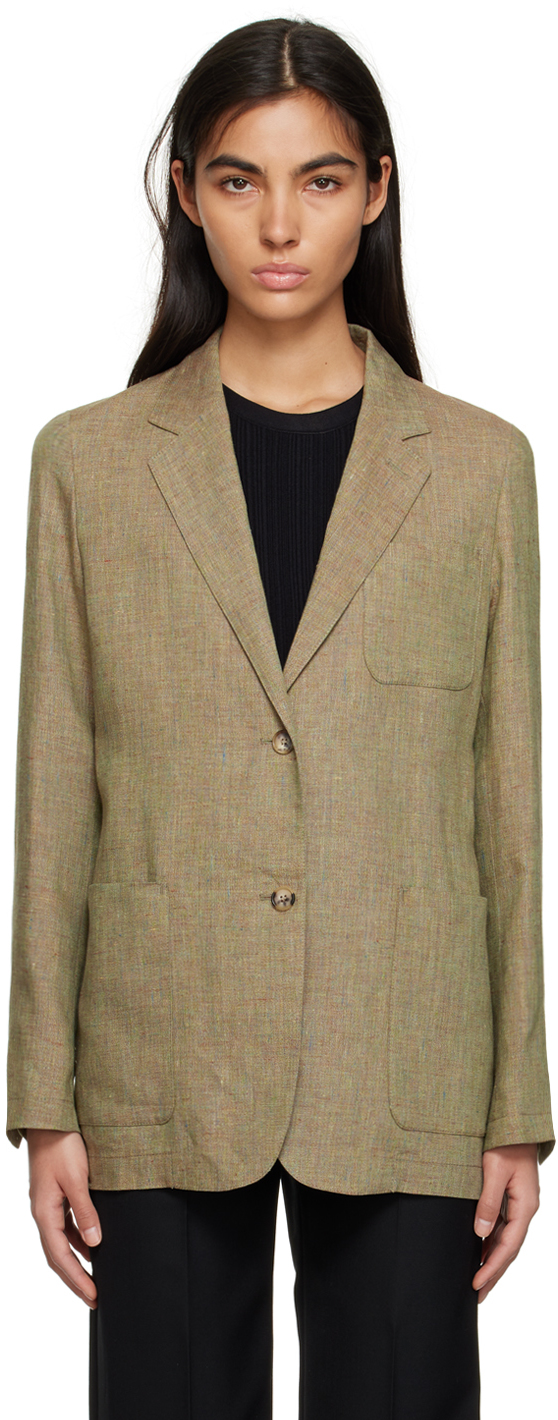 Green Patch Pocket Blazer by TOTEME on Sale