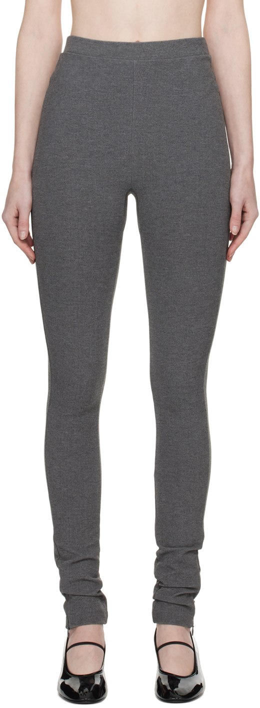 Zipped Leggings In Grey