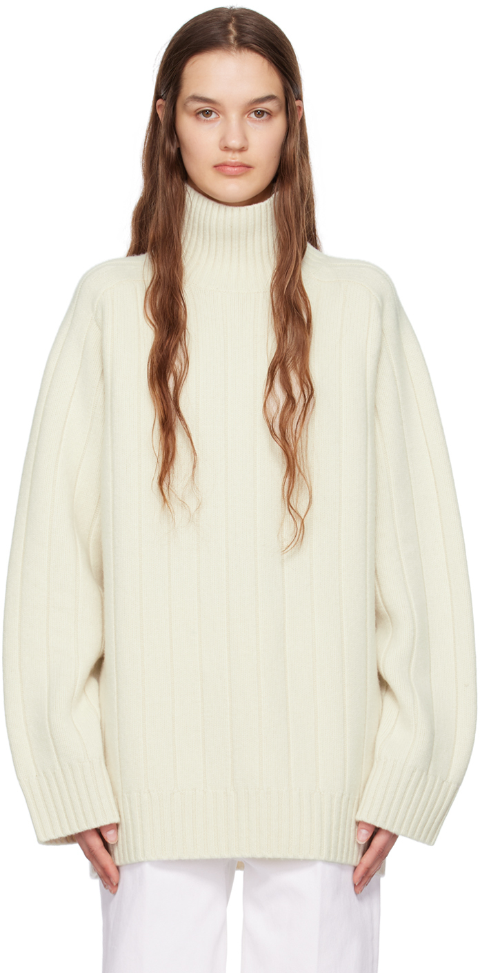 Totême Off-white Cashmere Sweater In 184 Macadamia