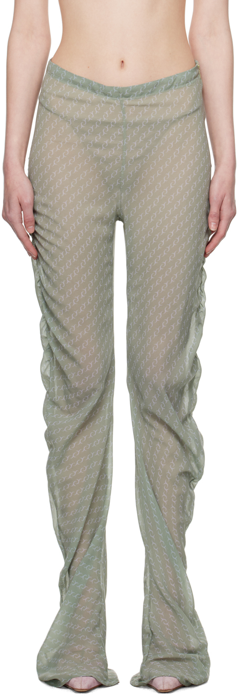 Green Twisted Trousers