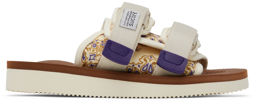 Suicoke Off-white Moto-cab-pt05 Sandals In Ivory X Brown