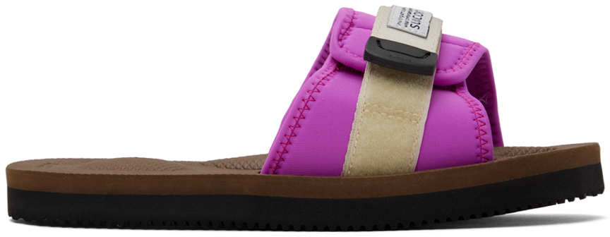 Suicoke Pink & Off-white Padri Sandals In Ivory X Brown