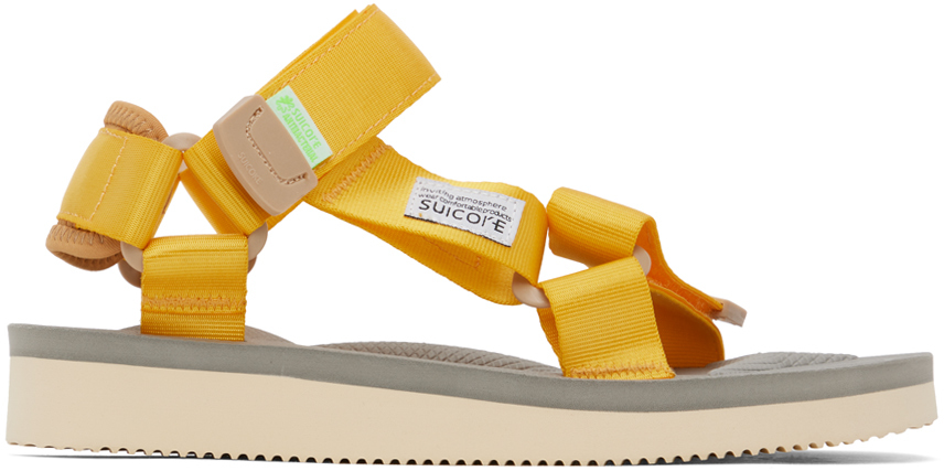Suicoke Yellow & Beige Depa-cab Sandals In Yellow X Beige