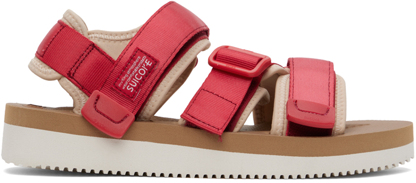 Shop Suicoke Red & Off-white Kisee-v Sandals In Red X Ivory