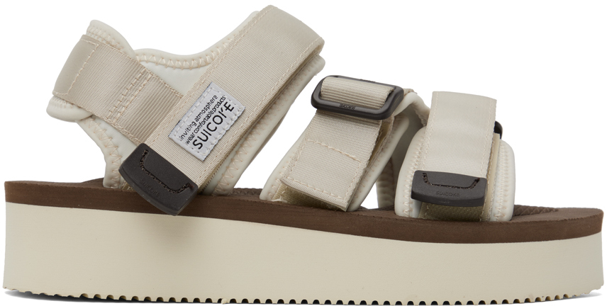 Suicoke Off-White & Brown KISEE-PO Sandals
