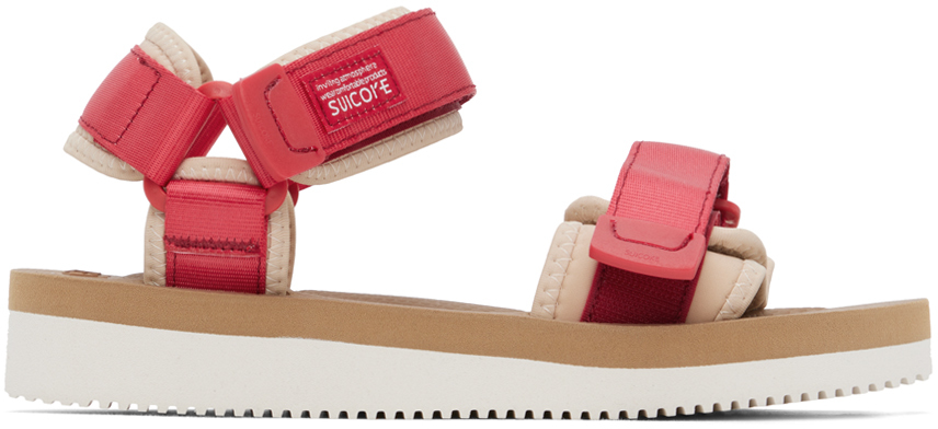 Suicoke Red & Off-white Cel-v Sandals In Red X Ivory
