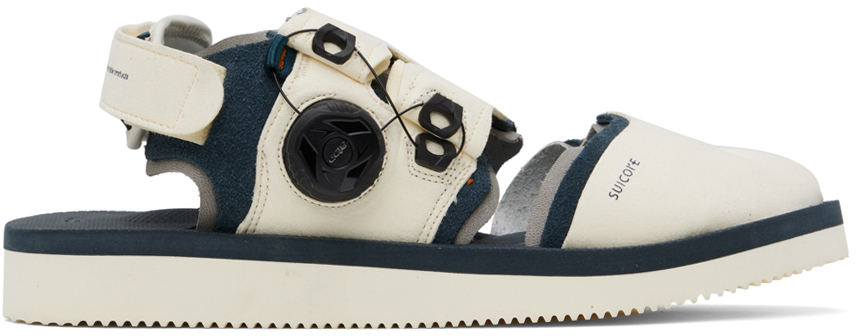 Suicoke Off-white & Navy Haku-ab Sandals In Ivory X Navy