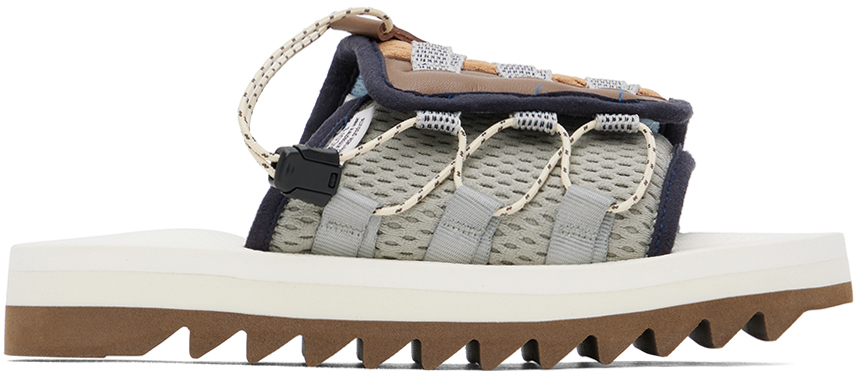 Shop Suicoke Navy & White Dao-2ab Sandals In Navy X White