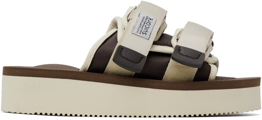 Off-White & Brown MOTO-PO Sandals