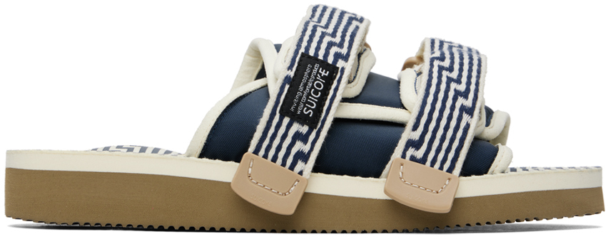Suicoke Navy & Off-white Moto-jc01 Sandals In Ivory X Navy